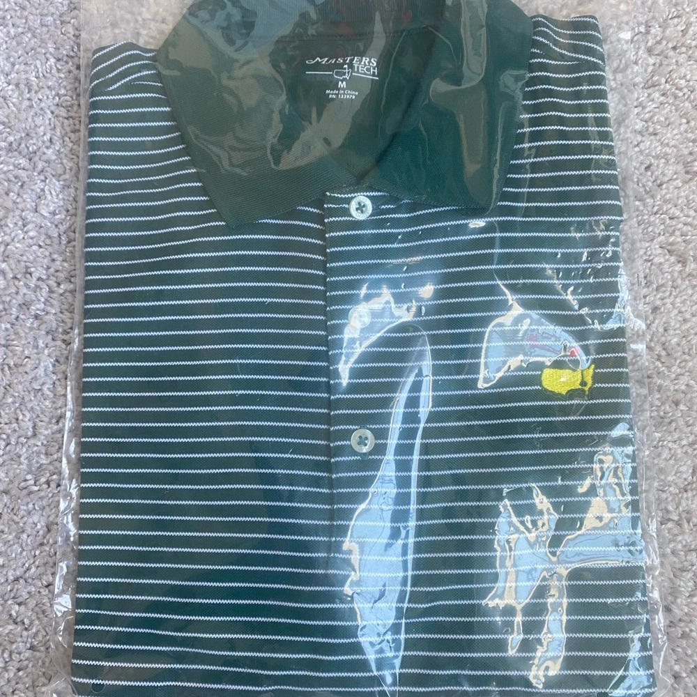 Masters Green Striped Polo Shirt